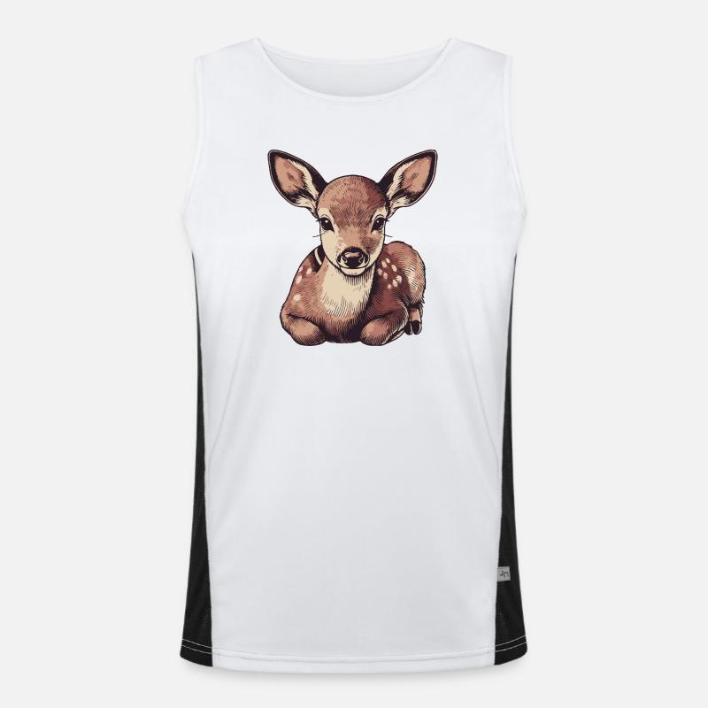 Roe deer - Men's Functional Contrast Tank Top - white/black