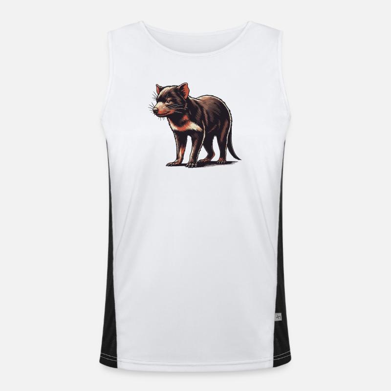 Tasmanian devil - Men's Functional Contrast Tank Top - white/black