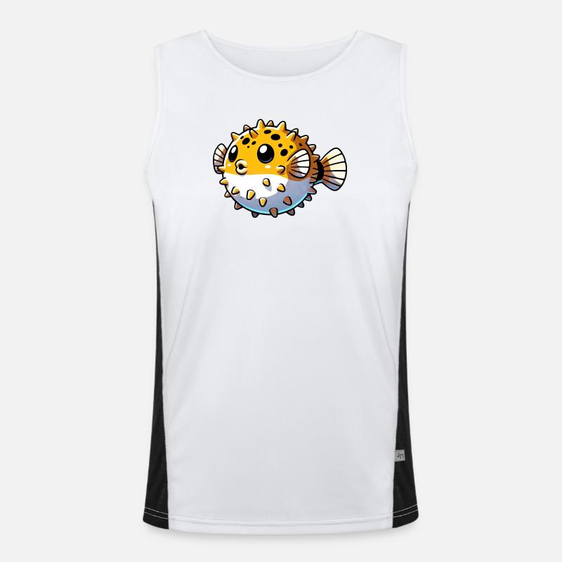 Kugelfisch Funktionelles Kontrast-Tank Top für Männer 