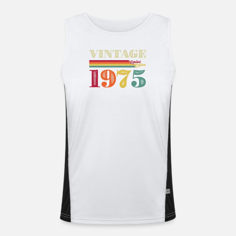 Vintage Limitierte Auflage 1975 Funktionelles Kontrast-Tank Top für Männer 