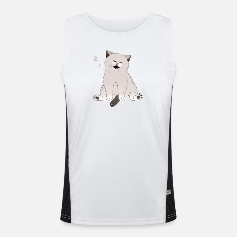 sleeping cat Men's Functional Contrast Tank Top 