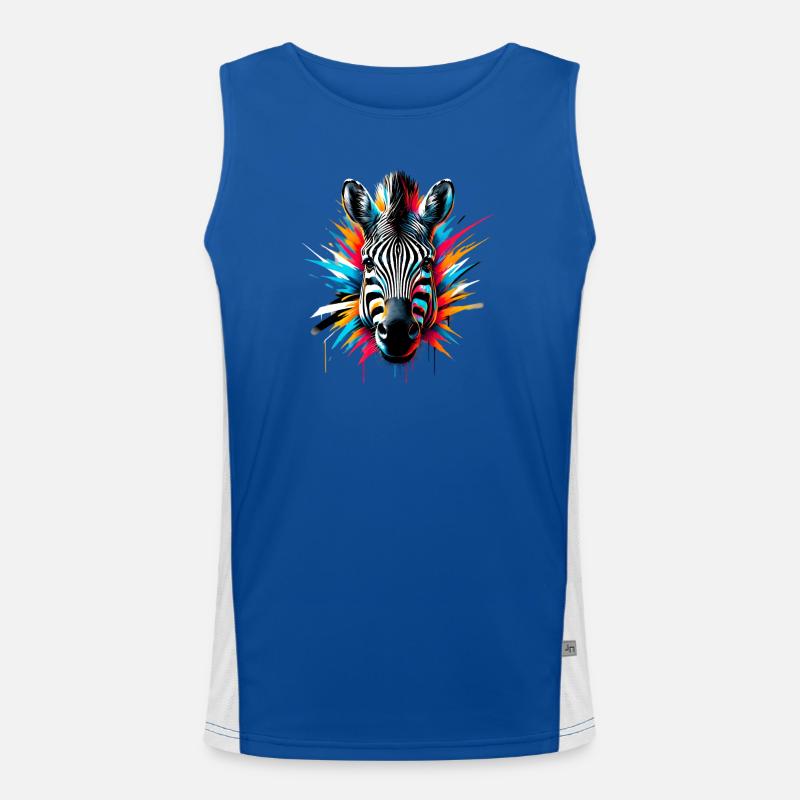 Zebra Funktionelles Kontrast-Tank Top für Männer 