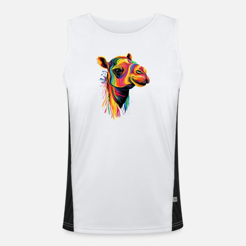 Kamel Dromedar Trampeltier Camel Geschenk Kamele Funktionelles Kontrast-Tank Top für Männer 