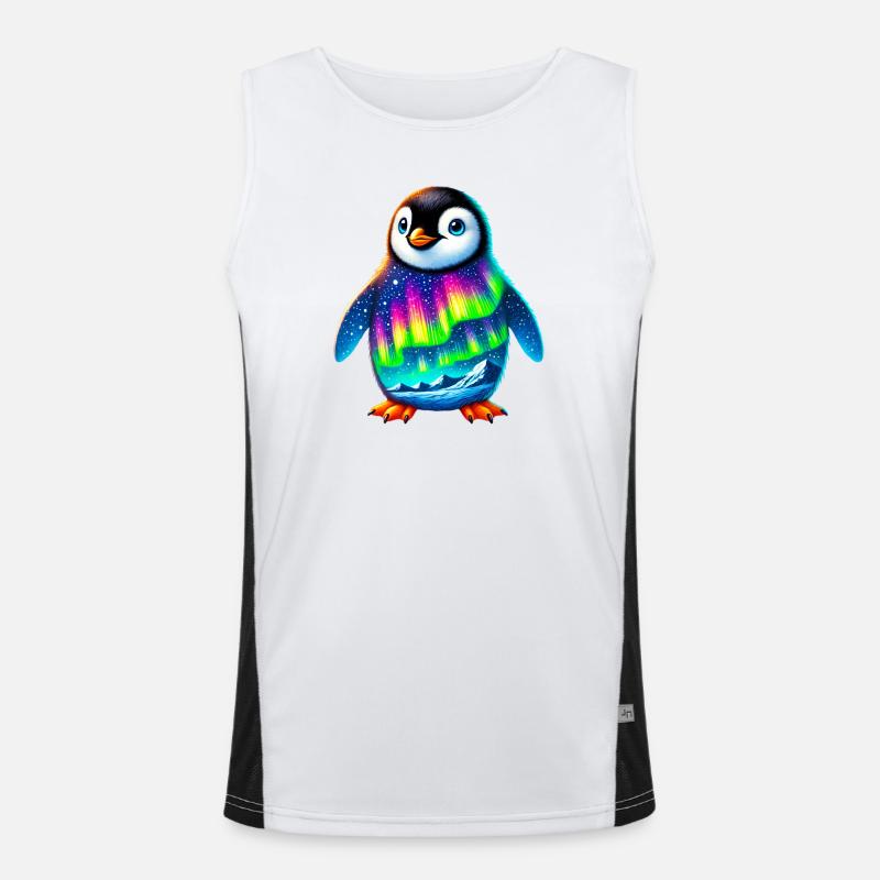 Penguin - Men's Functional Contrast Tank Top  - white/black