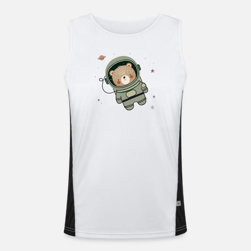 Ours astronaute mignon dans l’espace Débardeur respirant contrasté Homme 