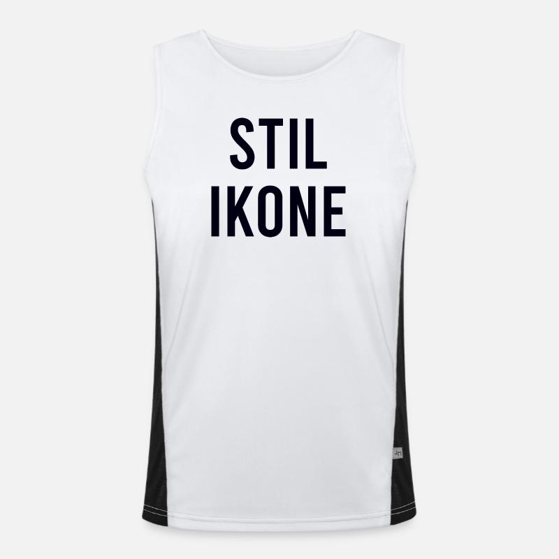 STYLE ICON - Men's Functional Contrast Tank Top  - white/black