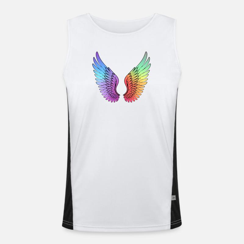 Rainbow Gradient Wings Men's Functional Contrast Tank Top 