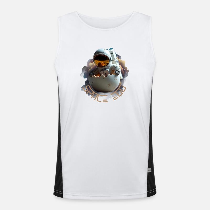 Astronaut in eggshell Men's Functional Contrast Tank Top 