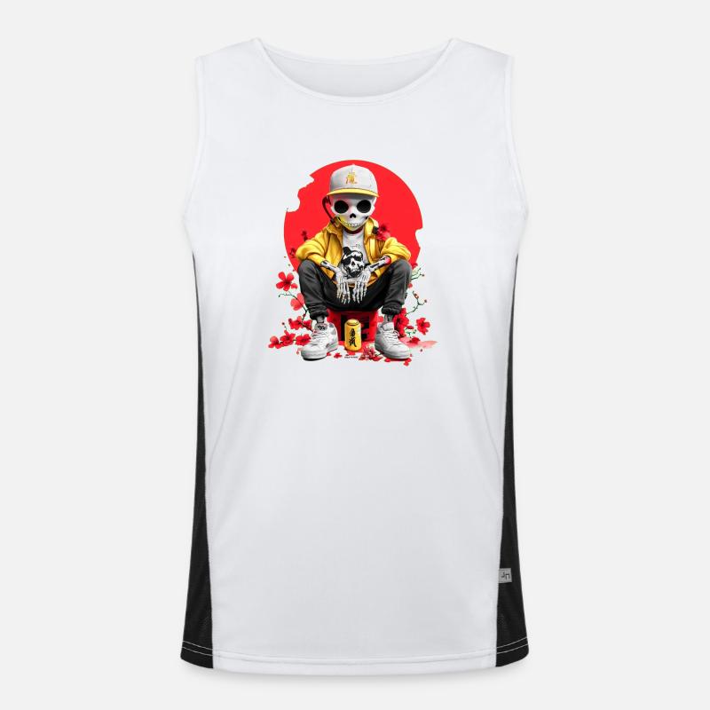 Japan Skeleton Men's Functional Contrast Tank Top 