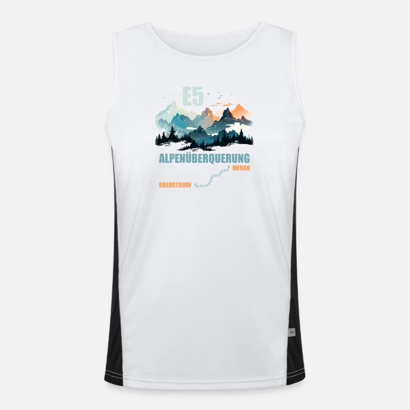 E5 Alpenüberquerung Funktionelles Kontrast-Tank Top für Männer 