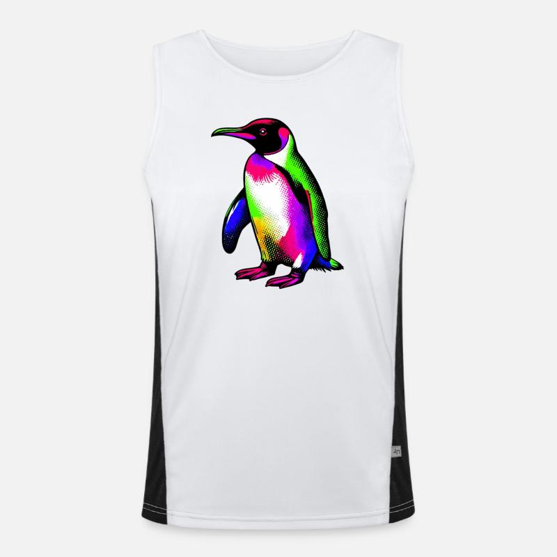 Penguin - Men's Functional Contrast Tank Top  - white/black