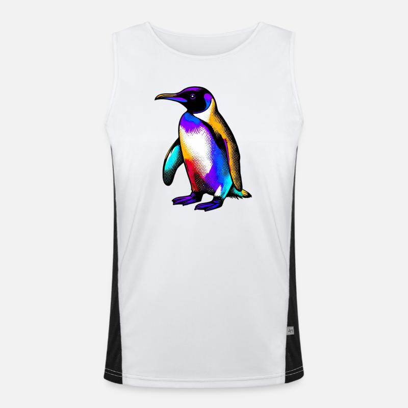Penguin - Men's Functional Contrast Tank Top - white/black