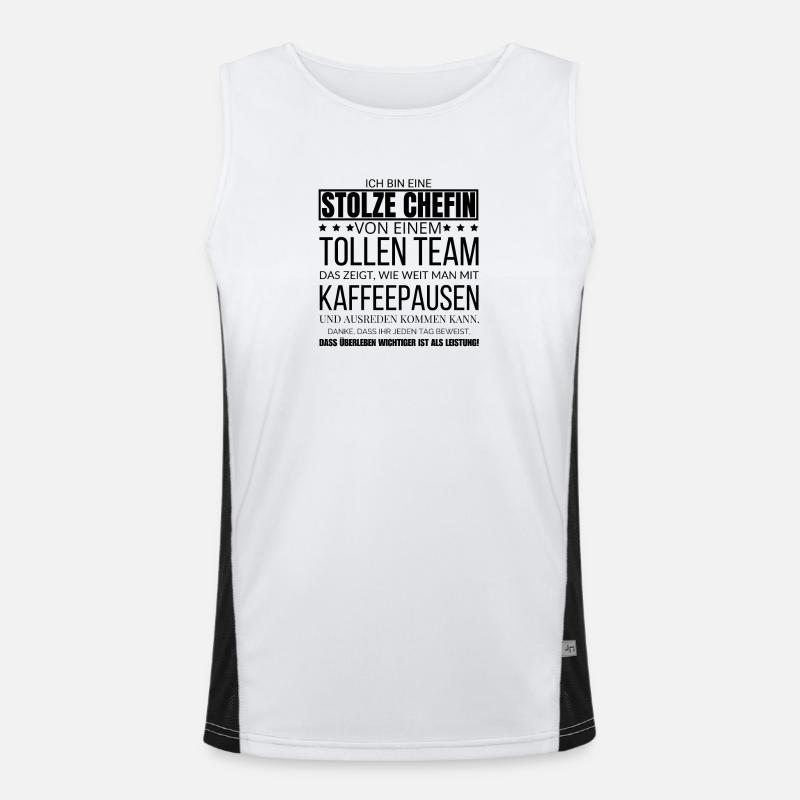 Ich Bin Eine Stolze Chefin von einem tollen Team Funktionelles Kontrast-Tank Top für Männer 