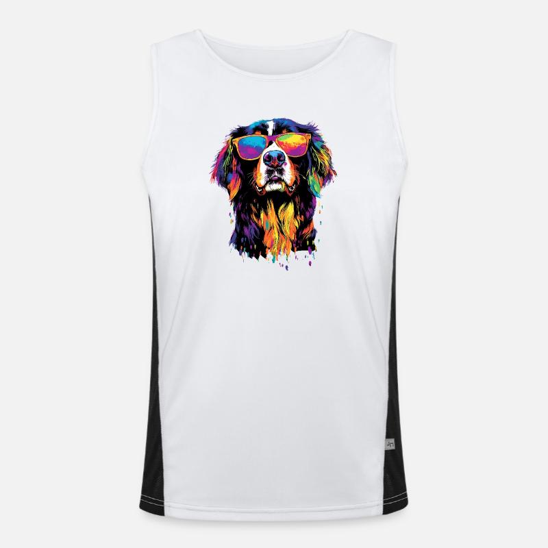 Berner Sennenhund Süße Hunde Schweizer Sennenhunde Funktionelles Kontrast-Tank Top für Männer 