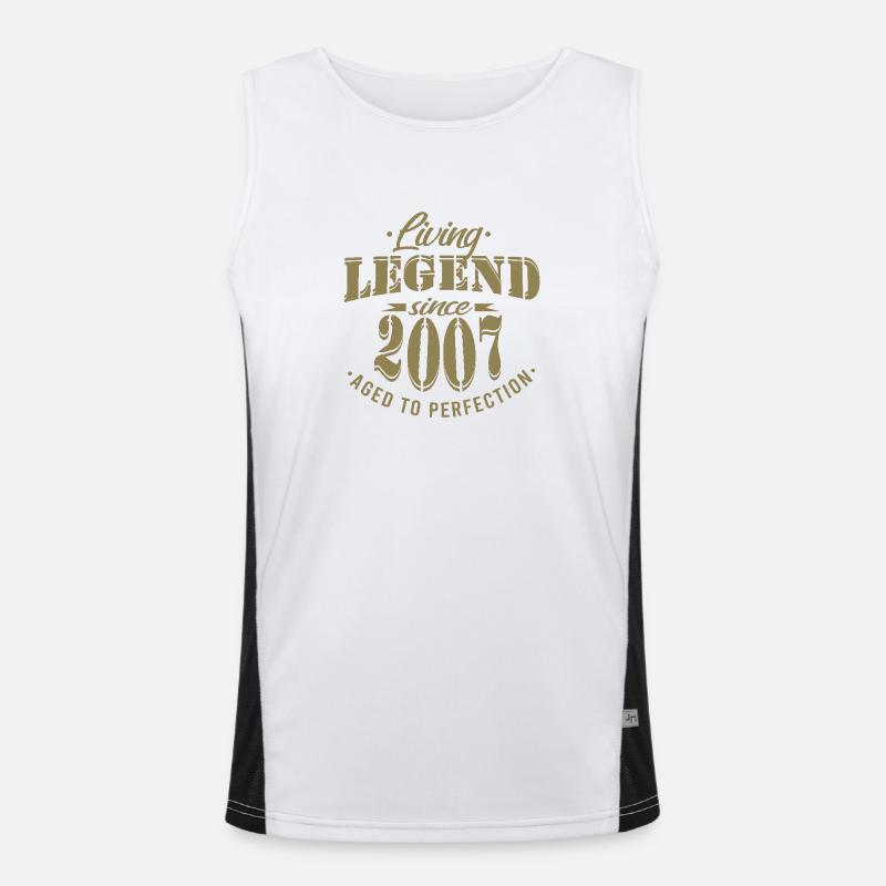 Geburtstag Legende 2007 Perfektion Funktionelles Kontrast-Tank Top für Männer 