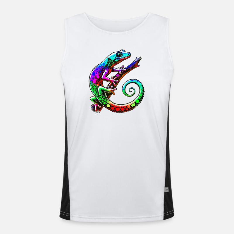 Gecko - Men's Functional Contrast Tank Top  - white/black