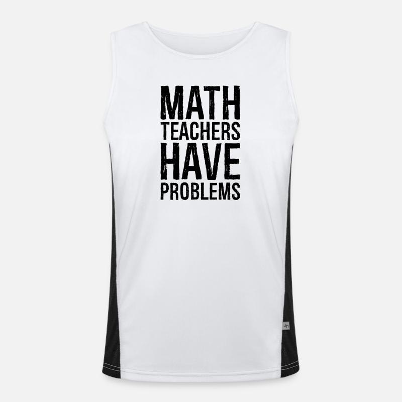math teachers have problems - Men's Functional Contrast Tank Top  - white/black