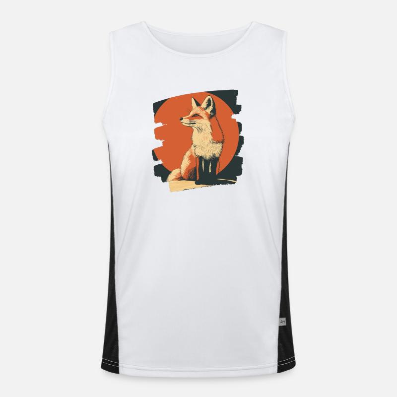 Fuchs Retro Funktionelles Kontrast-Tank Top für Männer 