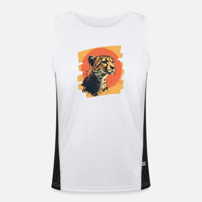 Gepard Funktionelles Kontrast-Tank Top für Männer 