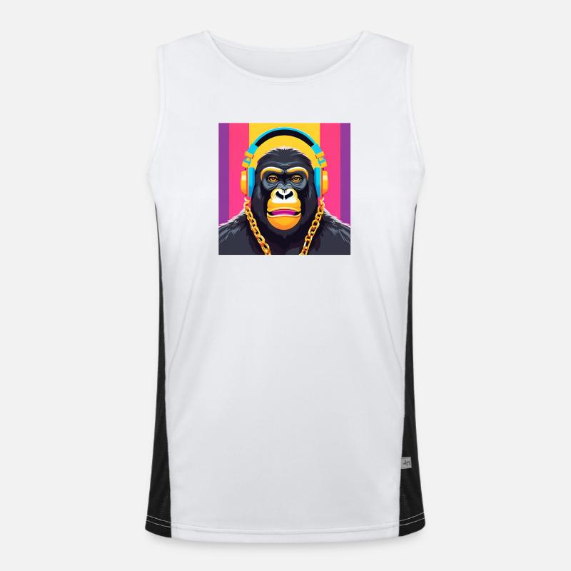gorilla, primate, monkey Men's Functional Contrast Tank Top 