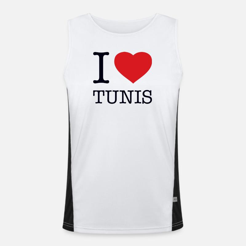 I LOVE TUNIS Funktionelles Kontrast-Tank Top für Männer 