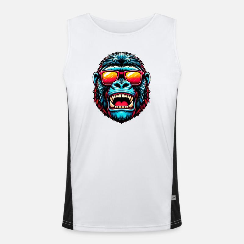 Gorillas mit Sonnenbrille Funktionelles Kontrast-Tank Top für Männer 