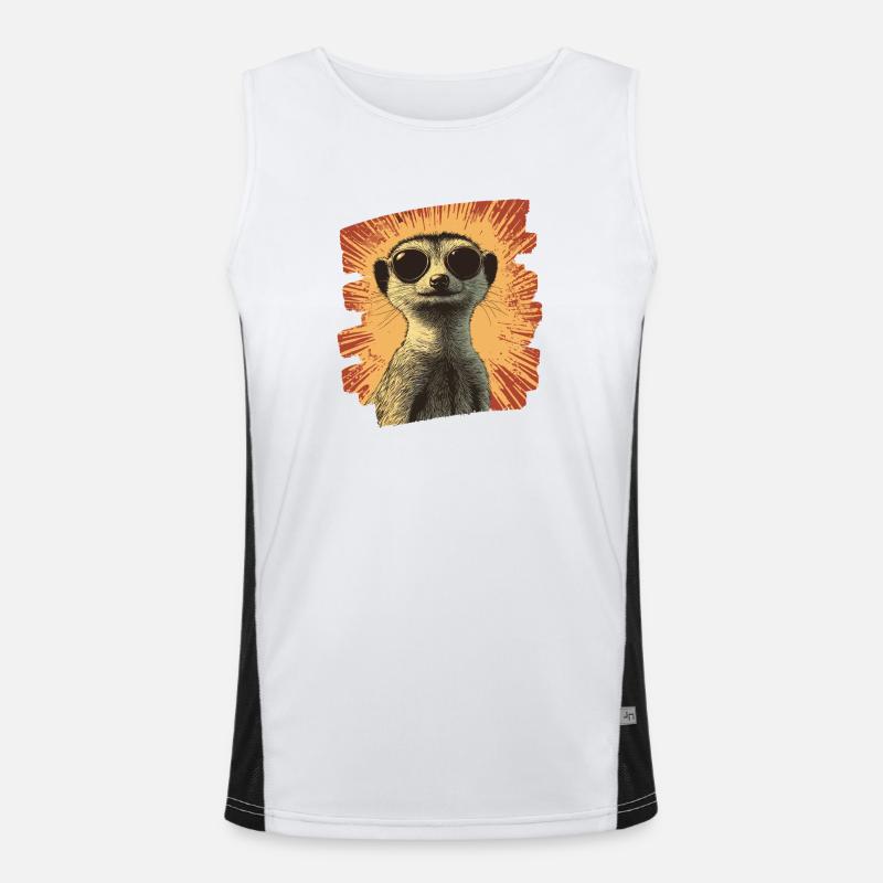 Erdmännchen Retro Funktionelles Kontrast-Tank Top für Männer 