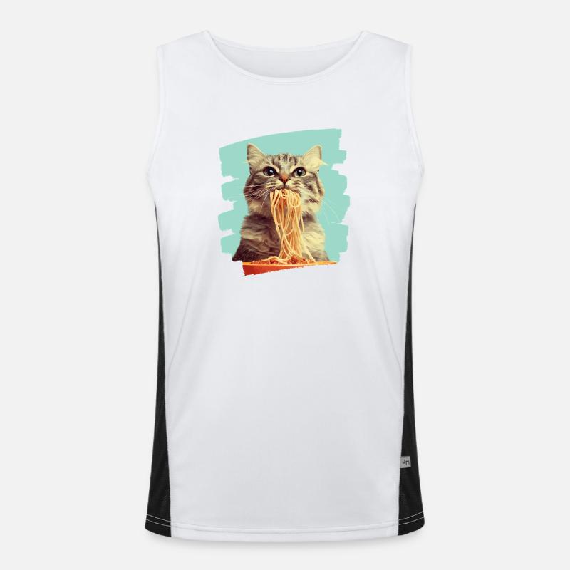 Cat Pasta Men's Functional Contrast Tank Top 