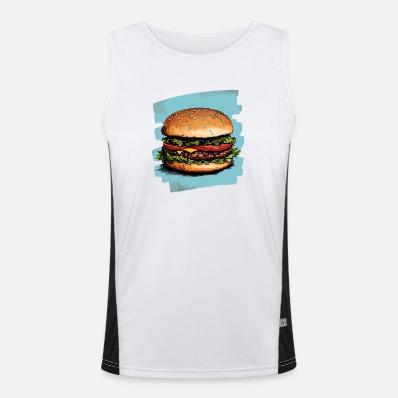 Burger Retro Men's Functional Contrast Tank Top 
