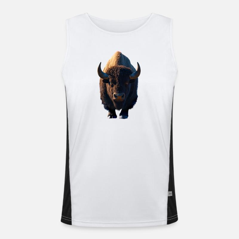 Bison Bison d'Amérique Bovins sauvages Buffles Bisons d'Amérique Débardeur respirant contrasté Homme 