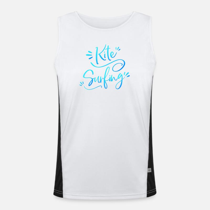 Kitesurfing Kitesurferin blau Geschenk Funktionelles Kontrast-Tank Top für Männer 