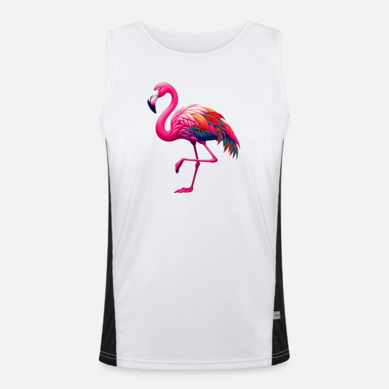 Flamingo Funktionelles Kontrast-Tank Top für Männer 