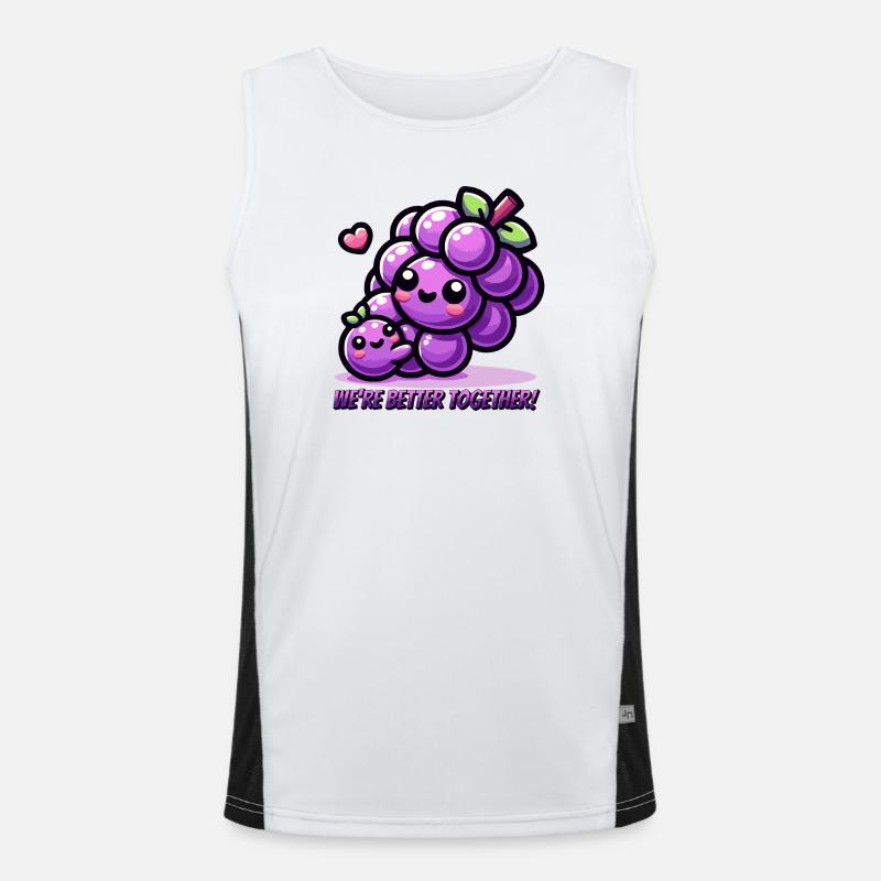 Cute Grape Design - We're Better Together! Men's Functional Contrast Tank Top 