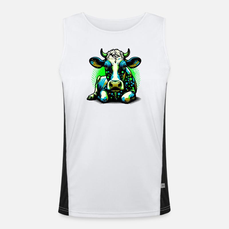 Kuh Funktionelles Kontrast-Tank Top für Männer 
