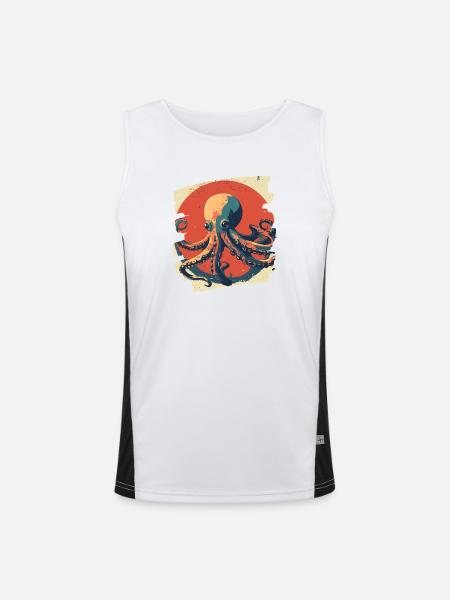 Octopus Octopus - Men's Functional Contrast Tank Top - white/black