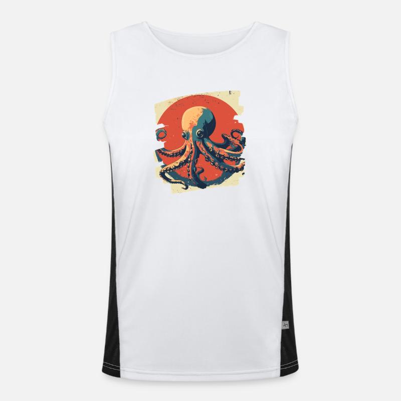 Octopus Octopus - Men's Functional Contrast Tank Top  - white/black