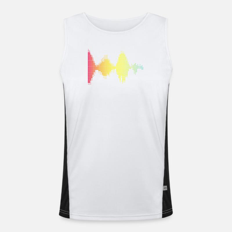 Colored Sound Waves Pattern Men's Functional Contrast Tank Top 