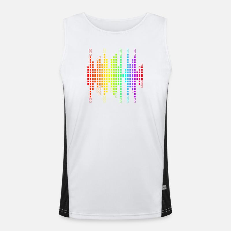 Vibrant Equalizer Sound Wave Pattern Men's Functional Contrast Tank Top 
