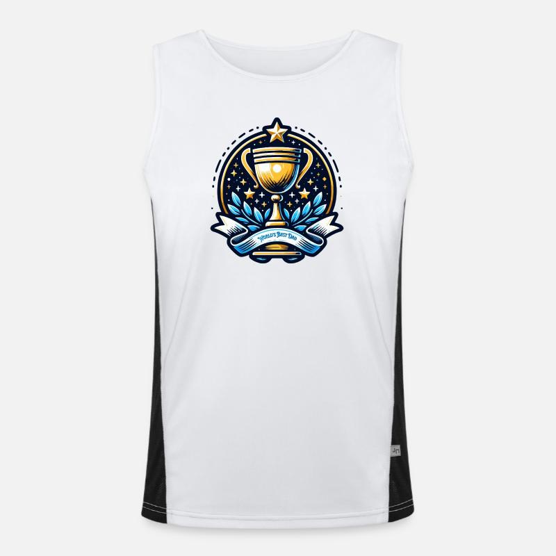 World's Best Dad Trophy Design Funktionelles Kontrast-Tank Top für Männer 