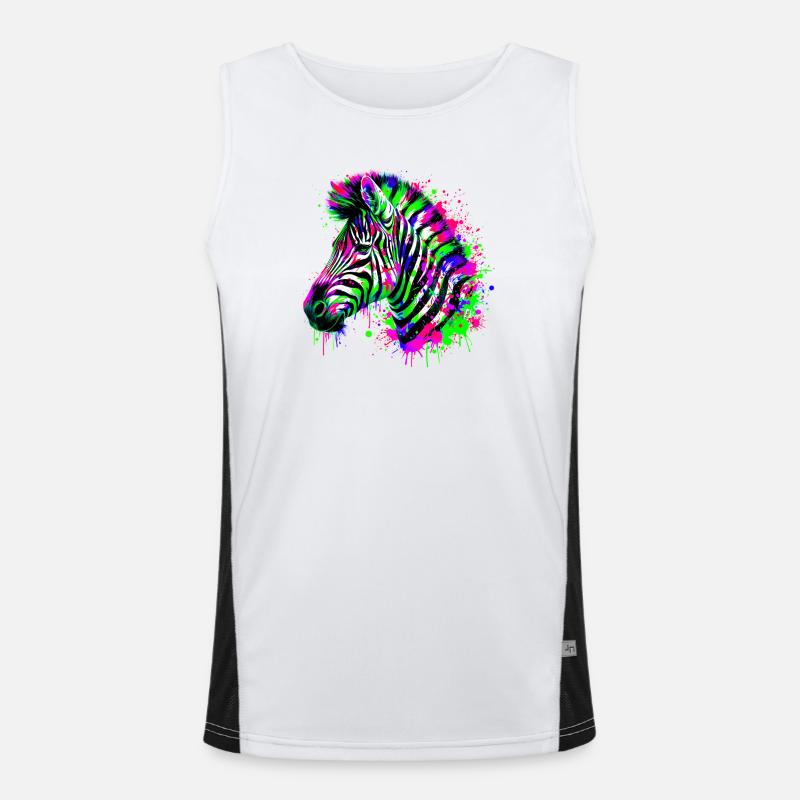 Zebra Funktionelles Kontrast-Tank Top für Männer 