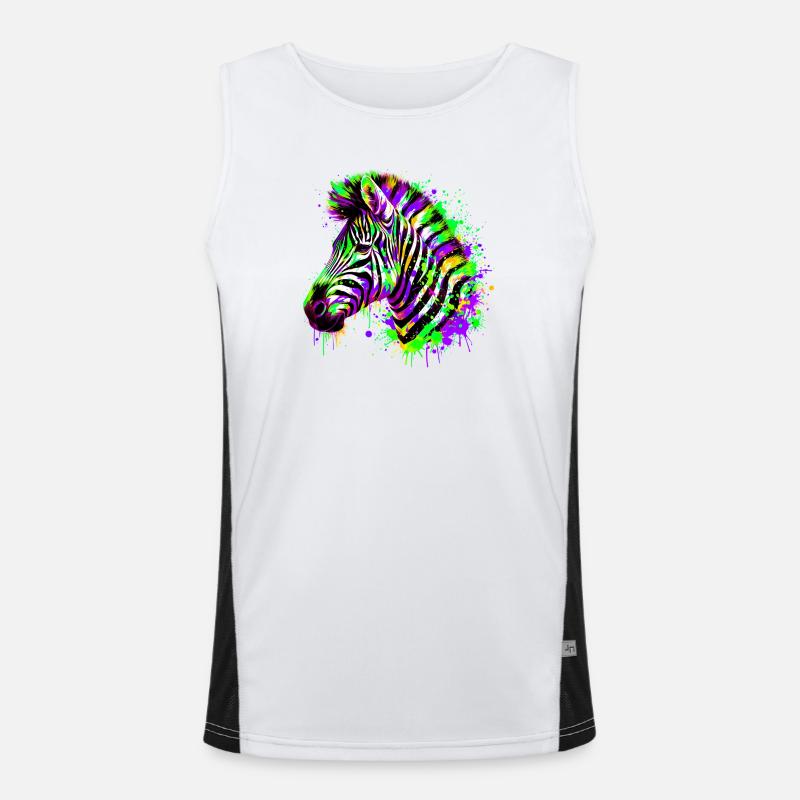 Zebra Funktionelles Kontrast-Tank Top für Männer 