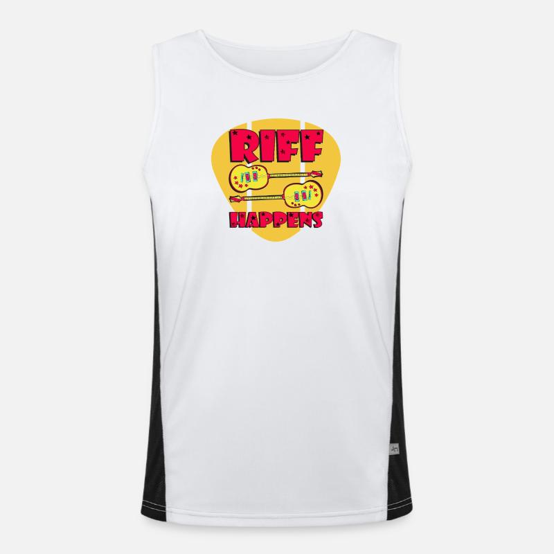 Riff Happens - Funny Comic-Style Guitars - Men's Functional Contrast Tank Top  - white/black