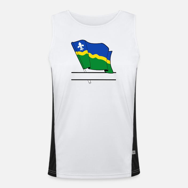 Flagge Flevoland Textbanner Funktionelles Kontrast-Tank Top für Männer 