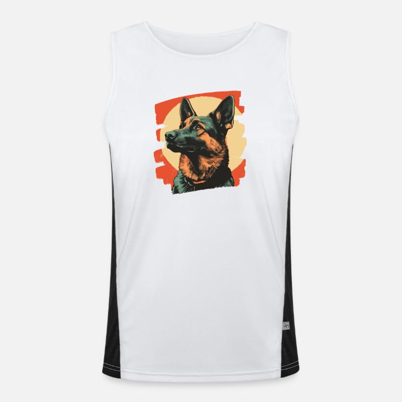 Schäferhund Retro Funktionelles Kontrast-Tank Top für Männer 