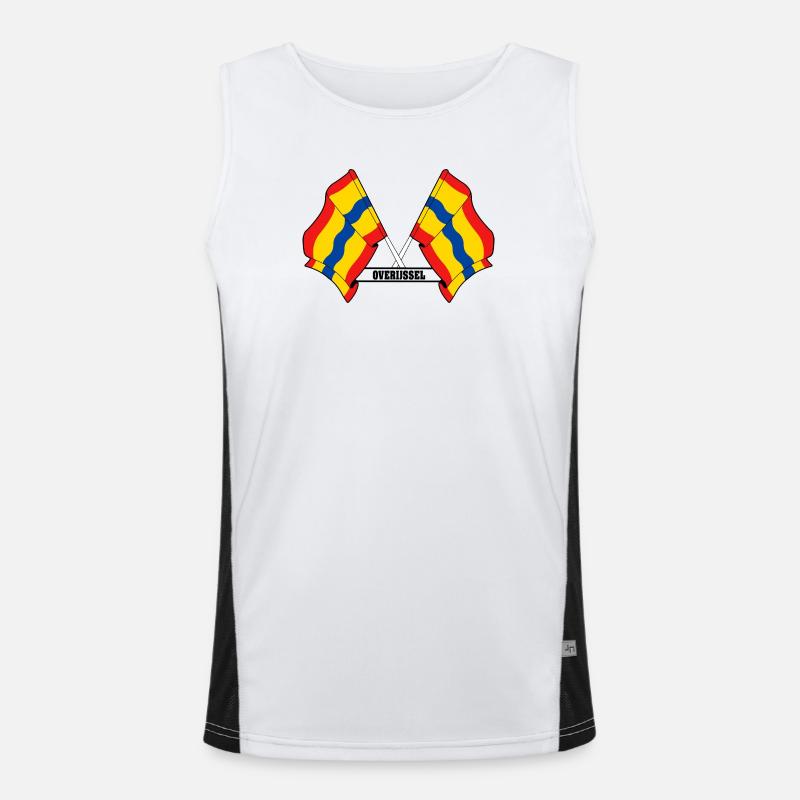 Texte à deux drapeaux OVERIJSSEL Débardeur respirant contrasté Homme 