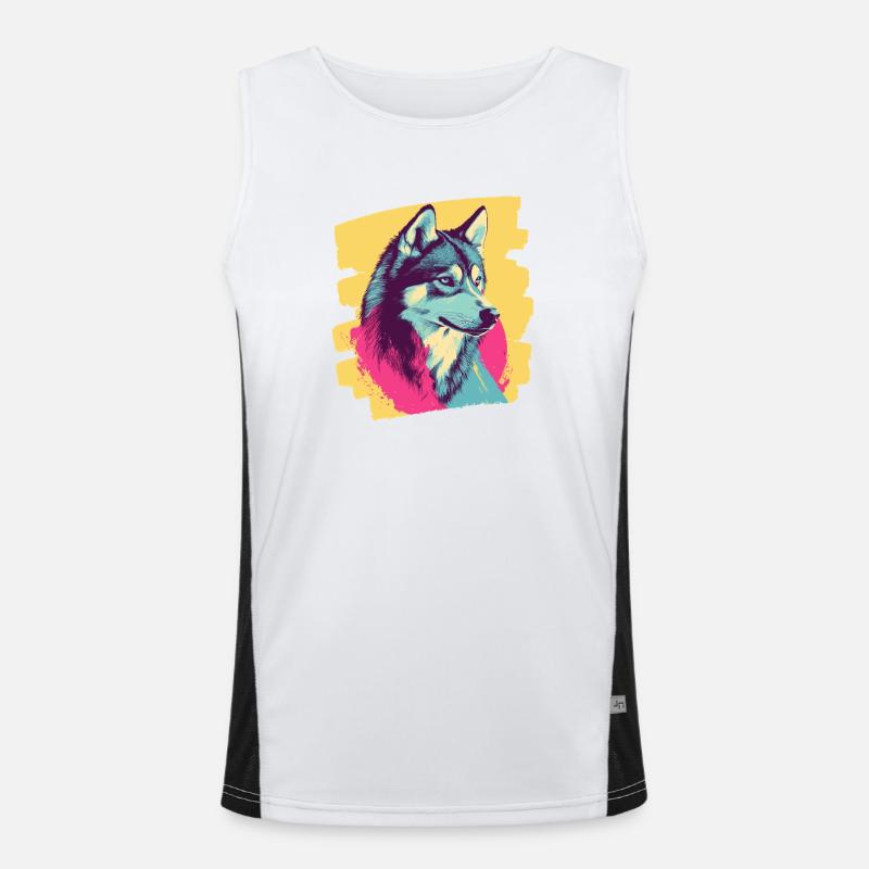 Husky - Men's Functional Contrast Tank Top  - white/black
