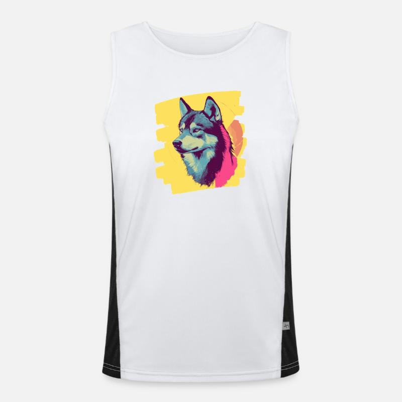 Husky - Men's Functional Contrast Tank Top  - white/black