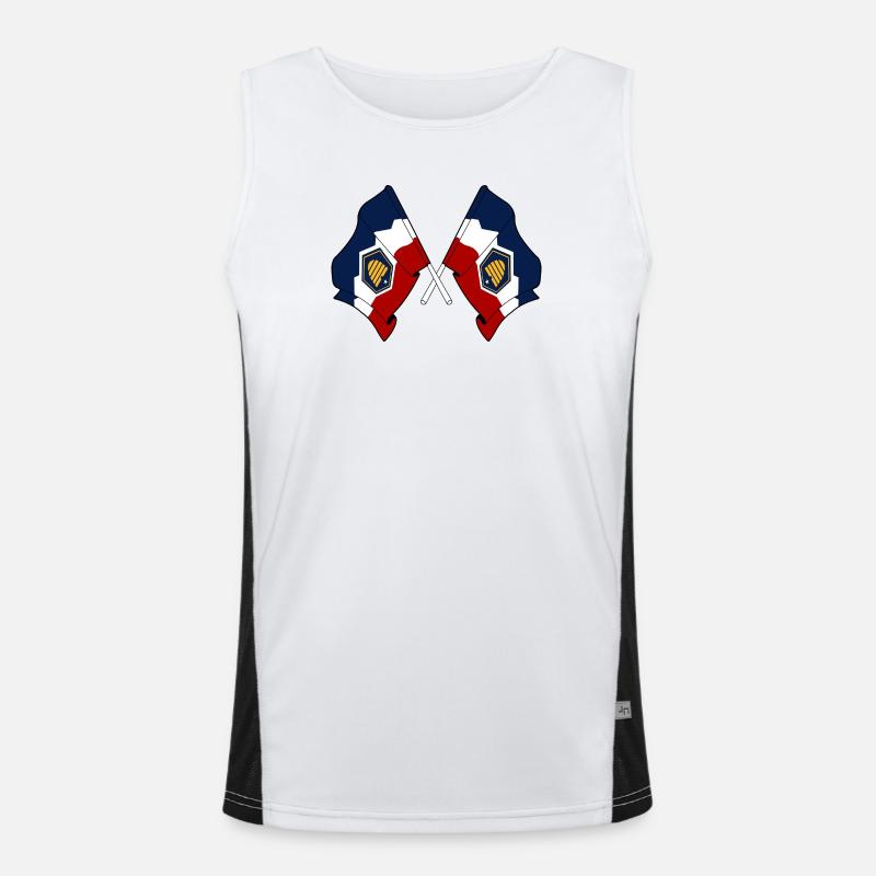 Two flags crossed Utah Men's Functional Contrast Tank Top 
