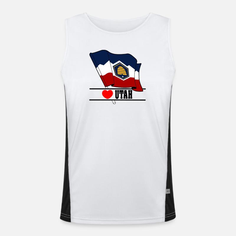 Drapeau Utah coeur UTAH Débardeur respirant contrasté Homme 