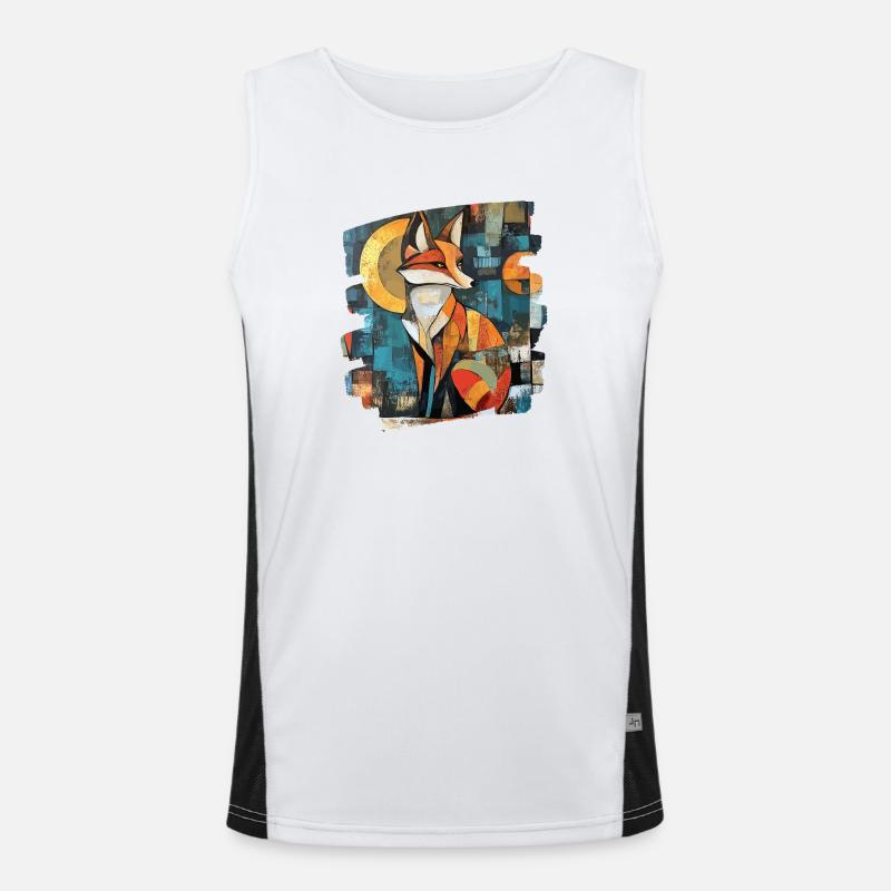 Fox - Men's Functional Contrast Tank Top  - white/black